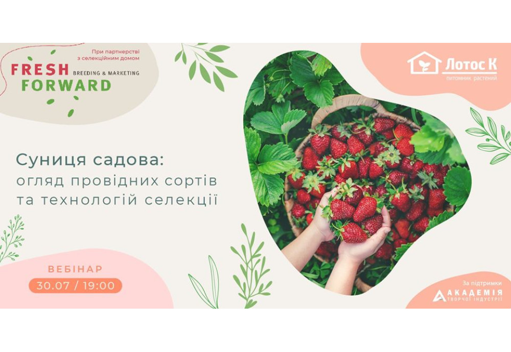 Вебінар "Суниця садова: огляд провідних сортів та технологій селекції"